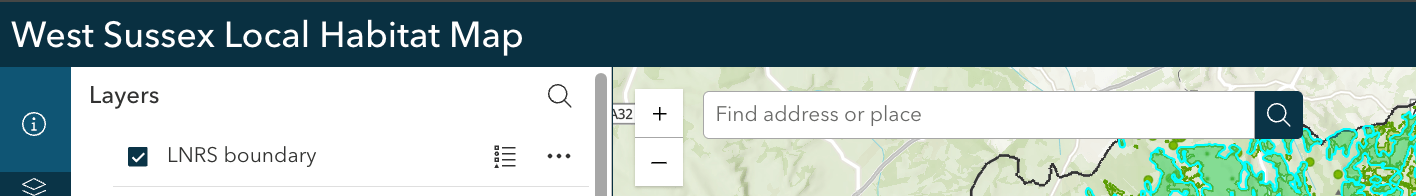 An image showing the search bar where you can type in a postcode, address or grid reference